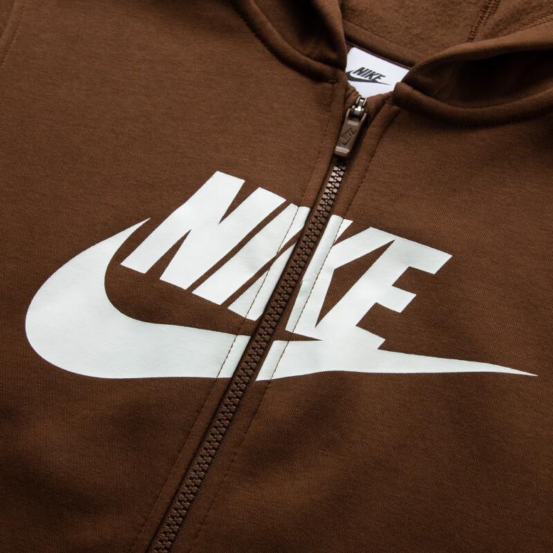 Nike Jacket With Logo Print Loose Fit Hooded Casual Kids Jackets Brown FD2990259
