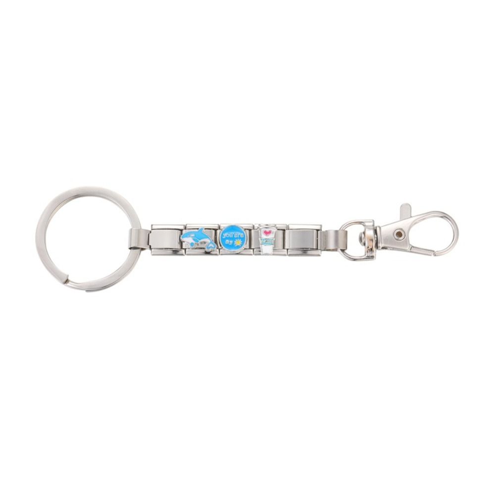 Italian Charm Love Italian Charm Chain Stainless Steel Car Keychain Fun Modular Bracelet Gift