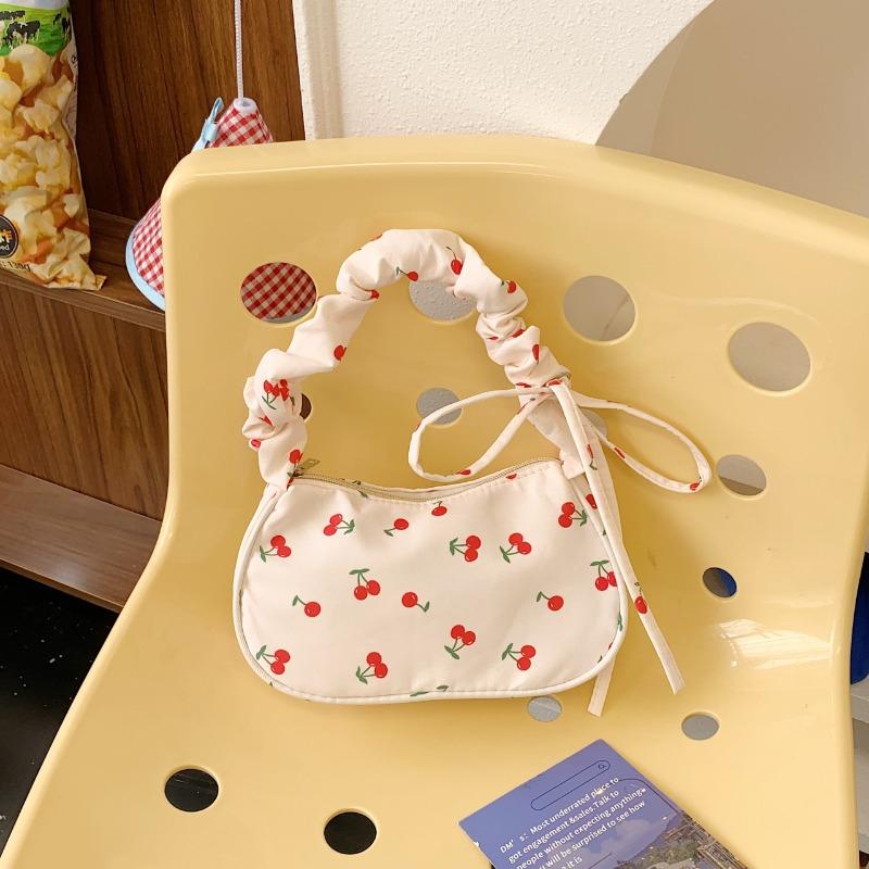 

Fresh and sweet handbag bag women s new fashion flower nylon shoulder bag fashion underarm bag белый