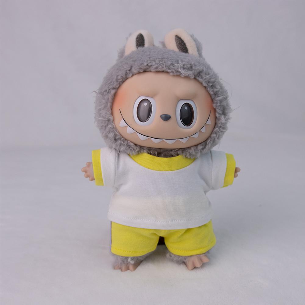 For 17cm Labubu Doll Clothes Fashion Clothes T-Shirts Doll Clothes Color Match Shorts Dolls Accessories Cute Decoration Little Clothes
