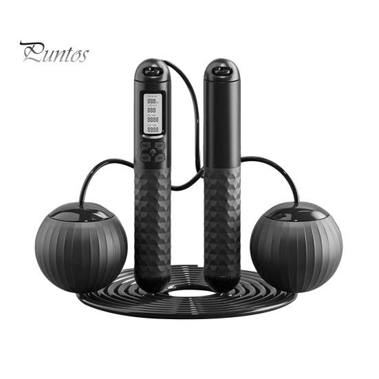 

Электрическая скакалка со счетчиком, стальной трос, утяжеленный мяч, регулируемая нескользящая ручка, не спутывающийся, физическое тестирование, обучение детей и школьников чёрный