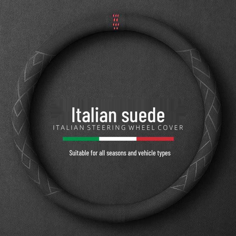 

Универсальный всесезонный влагоотводящий нескользящий замшевый чехол на руль автомобиля с центральной меткой 38cm