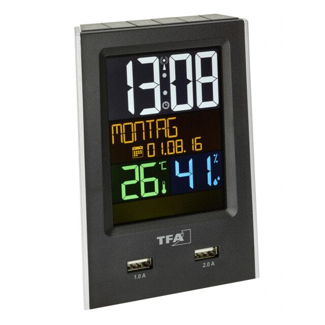

TFA 60.2537.01 Funk Wecker Schwarz Alarmzeiten 1