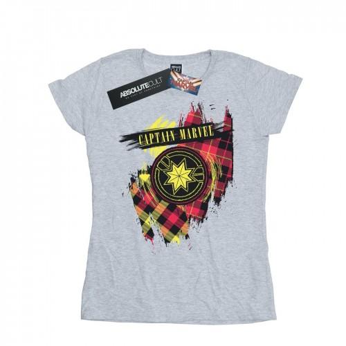 

Marvel Womens/Ladies Captain Marvel Tartan Patch Cotton T-Shirt XXL білий