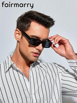 1/2/3 Pcs Unisex Plastic Square Fashion Sunglasses For Beach Play And Daily Photography