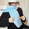 Luochi Knitting Bow Tie Scarf: Women's Winter Warm, Windproof Wool Neck Warmer