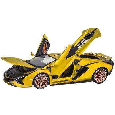 1/18 Lambor Car Model Alloy Diecast Boys Toy SIAN FKP37 Supercar High Simulation 4 Door Opened with Light Collections Kids Toy