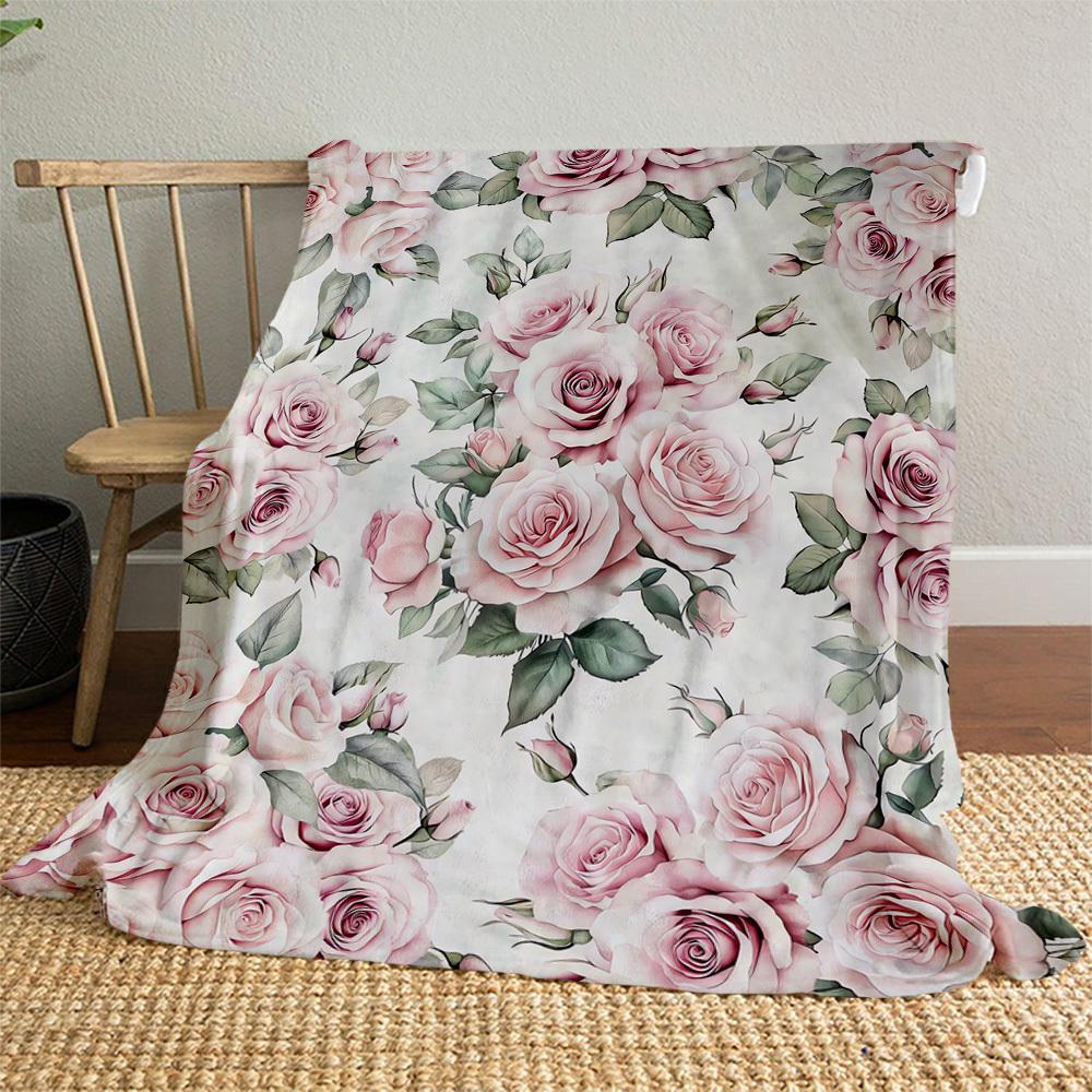 Rosenblumen-Outdoor-Flanell-Decken, Outdoor-Reisen, Heimdecken, Fan-Geschenke, Geeignet für alle Jahreszeiten, Weihnachtsgeschenke. R1127046