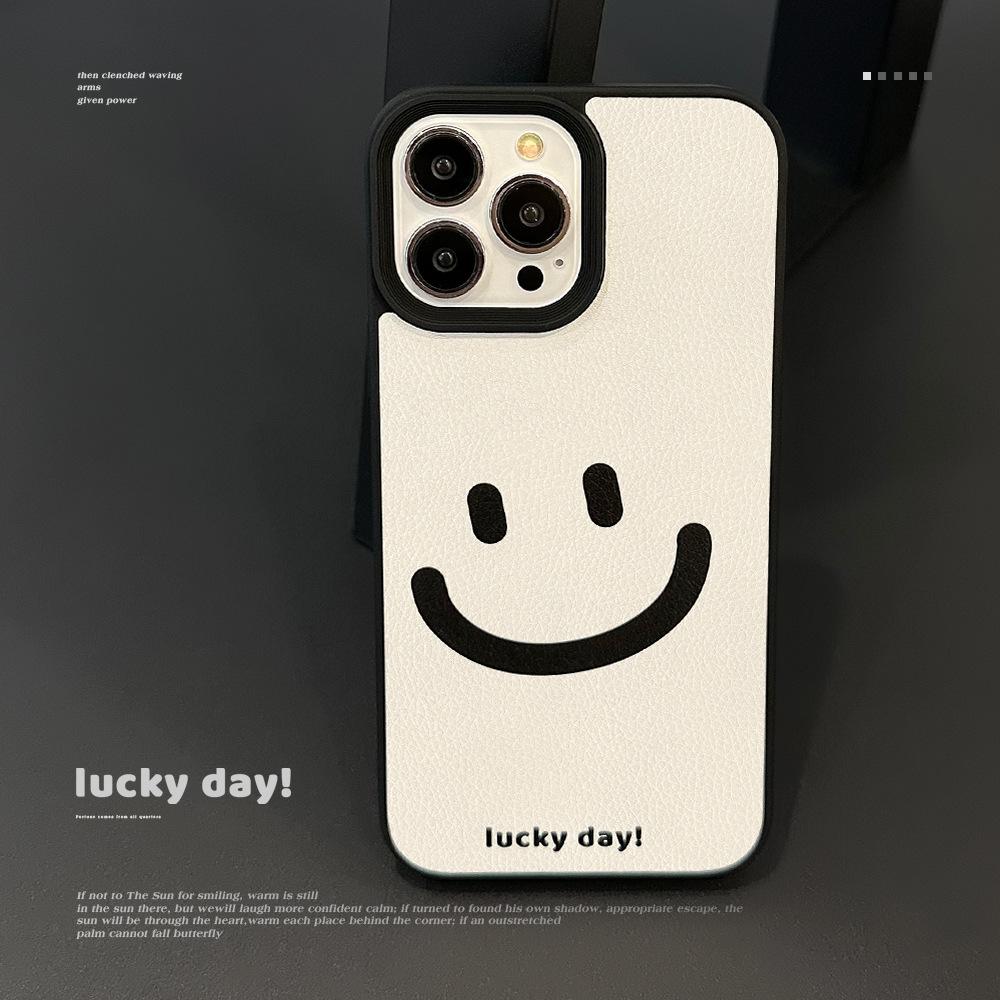 Minimalist Healing Smile for Apple Phone Case 17 Promax Skin Texture 11 for IPhone 16 High-end Sense 15 Anti-fall