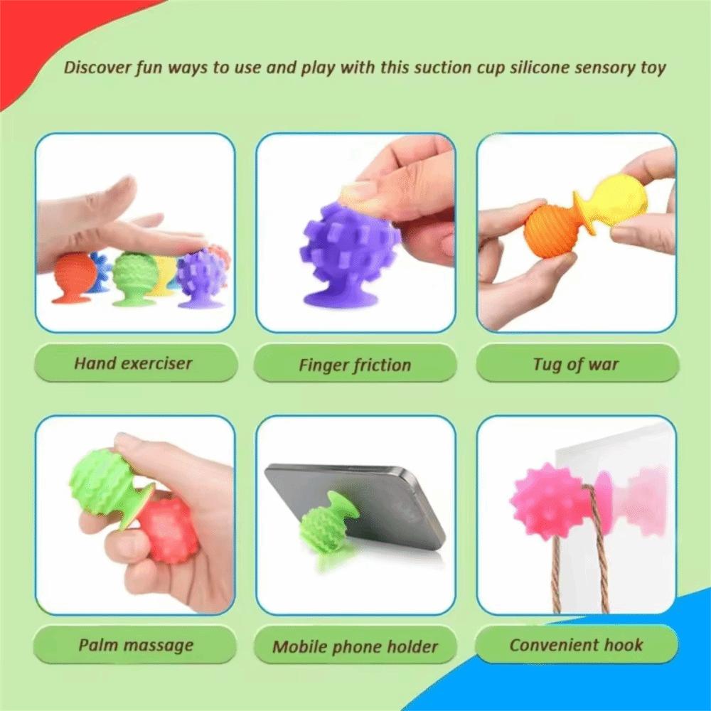 Relaxing Soft Worry Stone Fidget Toy Textured Silicone Suction Cup Toy Children Sensory Stone  Kids