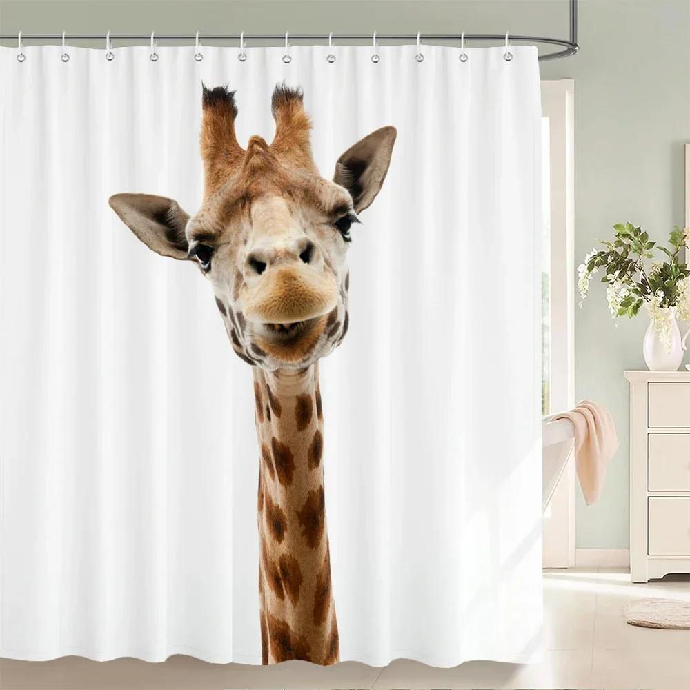 Lustiger Duschvorhang 3D Badvorhänge Affe Orang-Utan Tierdruck Wasserdichtes Polyester für Badezimmerdeko groß 180x200cm