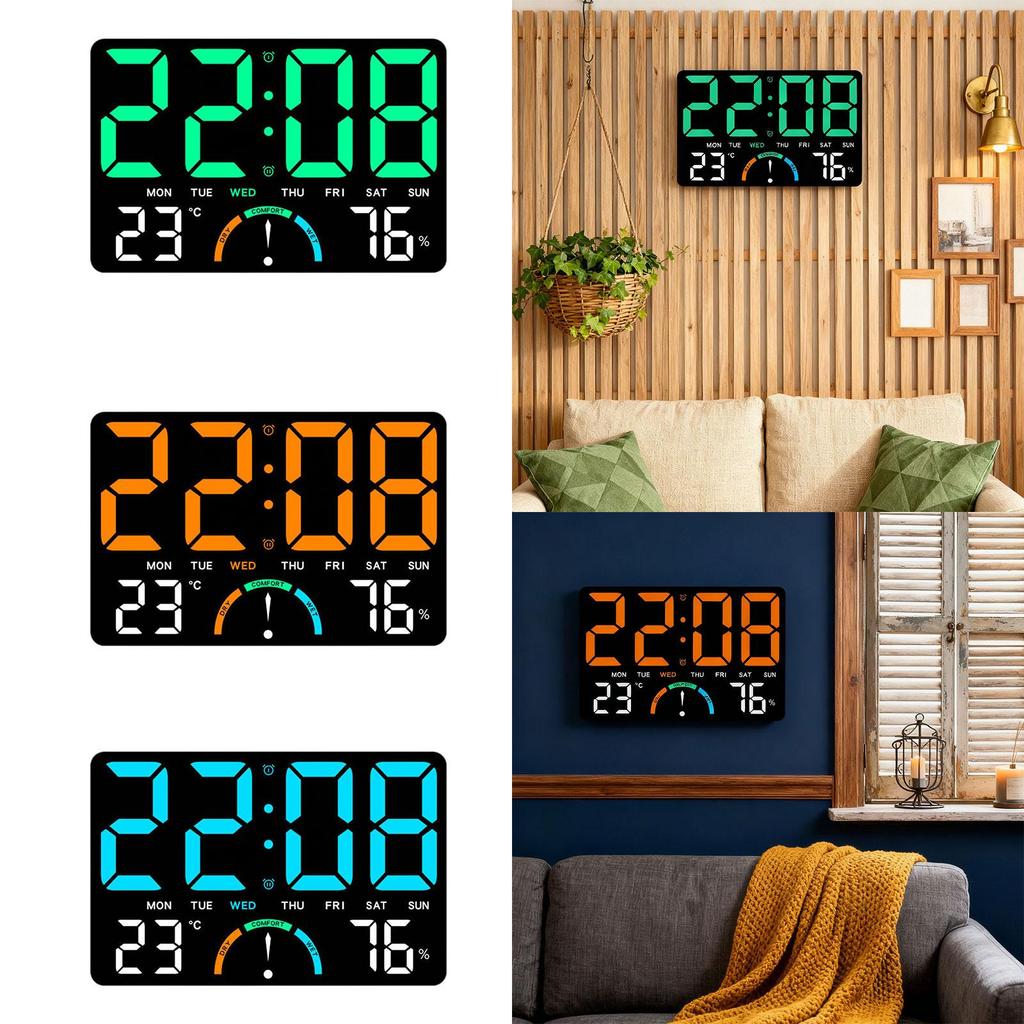 Digital Clock, LED Large Display Timer, Electronic Clock for Home Bedroom Bedside