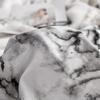 3Pcs Set Polyester Marbled Quilt Cover Pillowcase Bedding Set EU Double Size (White)