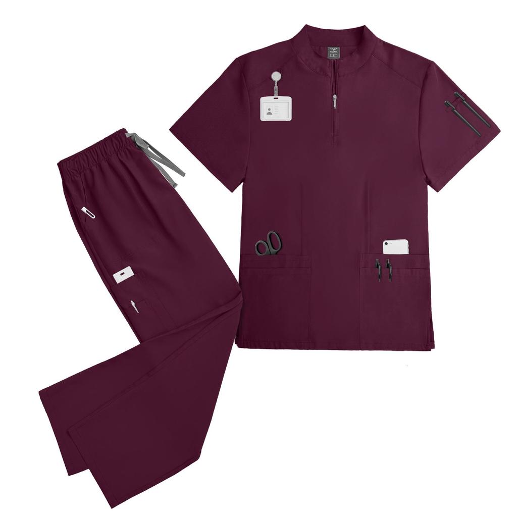 Unisex Quick-Drying Short-Sleeved Doctor's Coat for Surgery and Beauty Work
