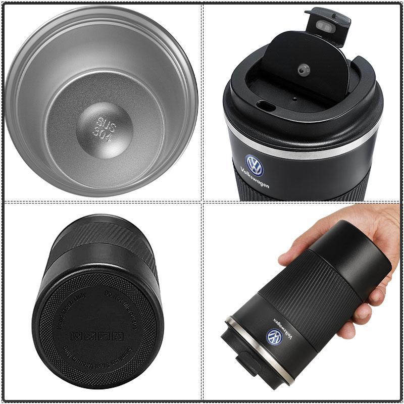 500ml Edelstahl Kaffeebecher Thermosbecher Tragbarer Reise Thermobecher Für Volkswagen Lavida POLO Tiguan Passat Golf EOS Scirocco Jetta Bora