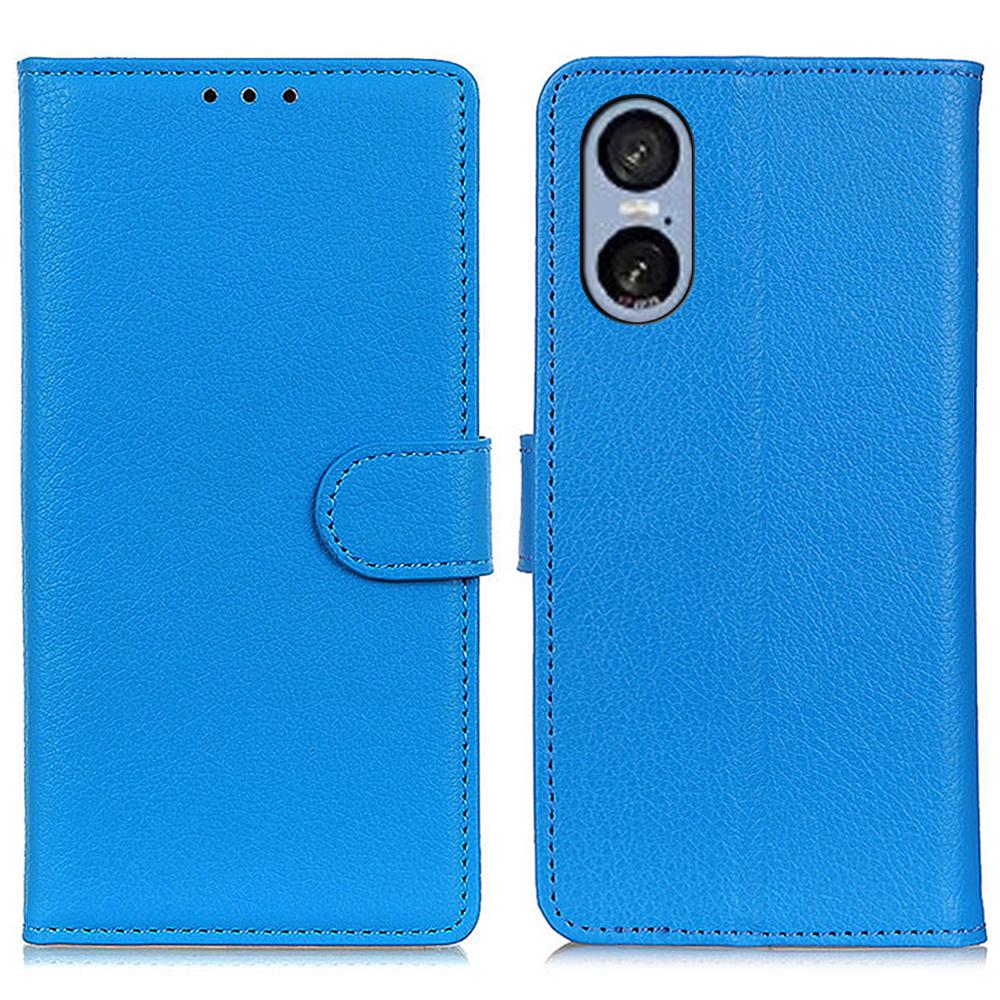 For Sony Xperia 5 VI Case PU Leather Wallet Phone Cover Litchi Texture