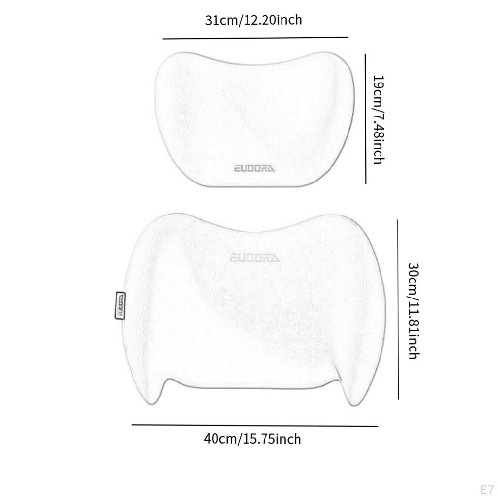 Car Headrest & Waist Support Cushion Fits All Vehicles Ergonomic Versatile Utility Neck