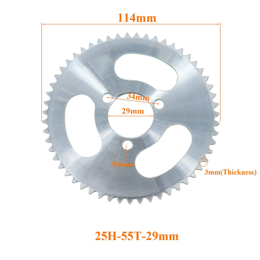 25H Chain 55T 70T Tooth 29mm/54mm Rear Gear Sprocket Plate For 47cc 49cc Mini Moto ATV Quad Dirt Pit Pocket Bike Scooter Parts