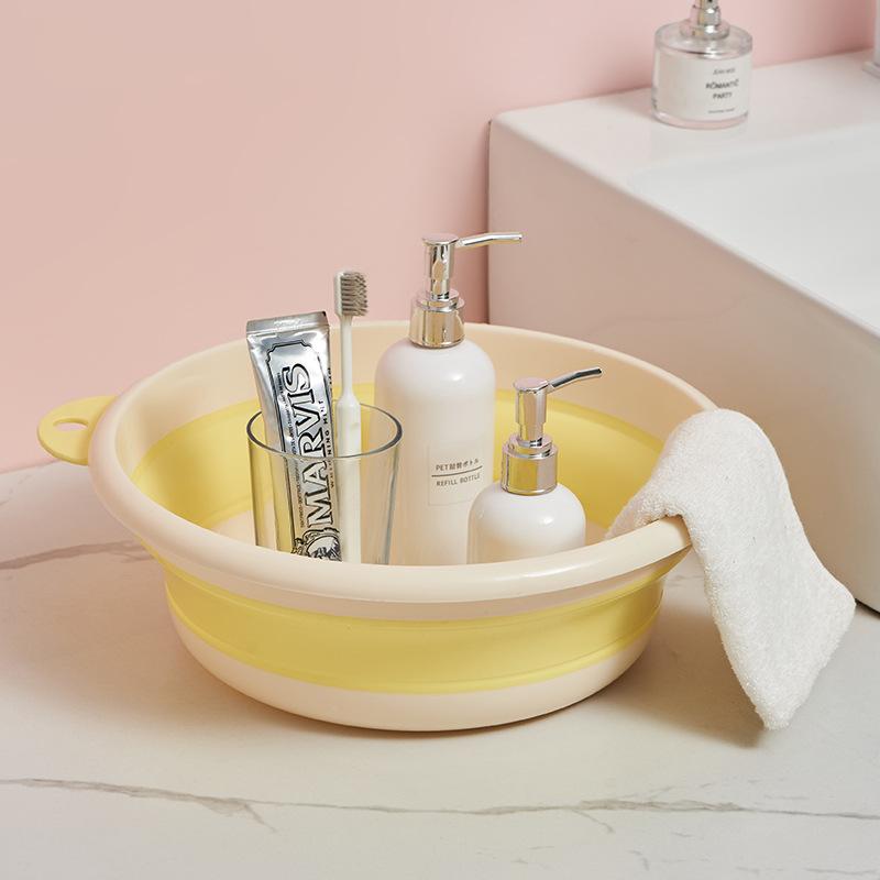 Children's Folding Basin for Household Use, Baby's Hand and Foot Washing Basin, Wall Mounted Foldable Thick Vegetable Washing Basin