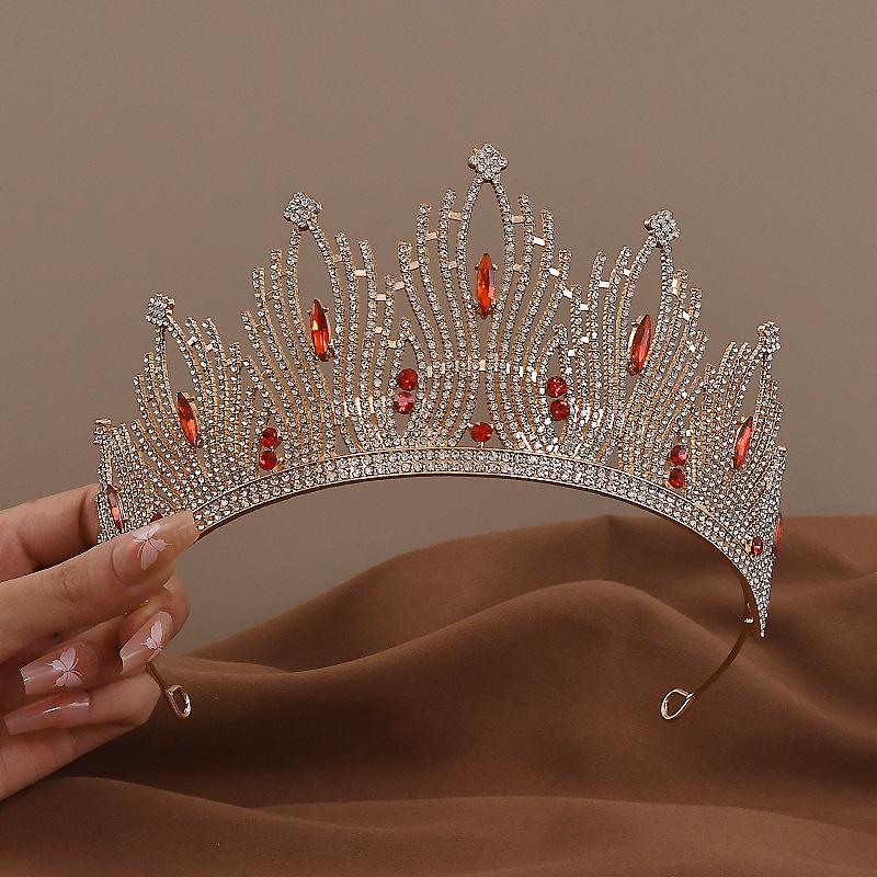 2024 Crystal Rhinestone Bride Crown Headdress: Wedding & Birthday Hair Accessories