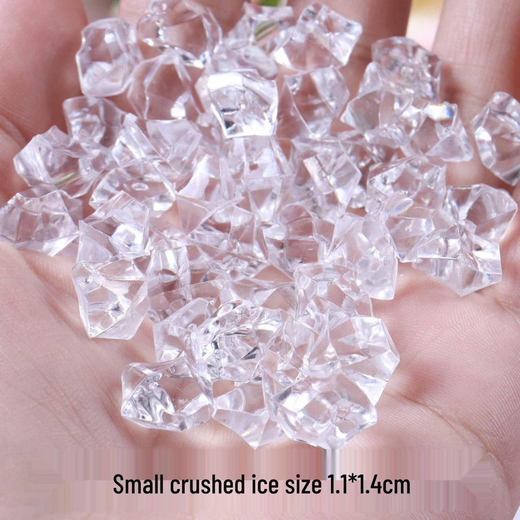 Trendy Simulation Transparent Colored Ice Cube Phone Case Keychain with Crushed Ice DIY Micro Landscape Decor