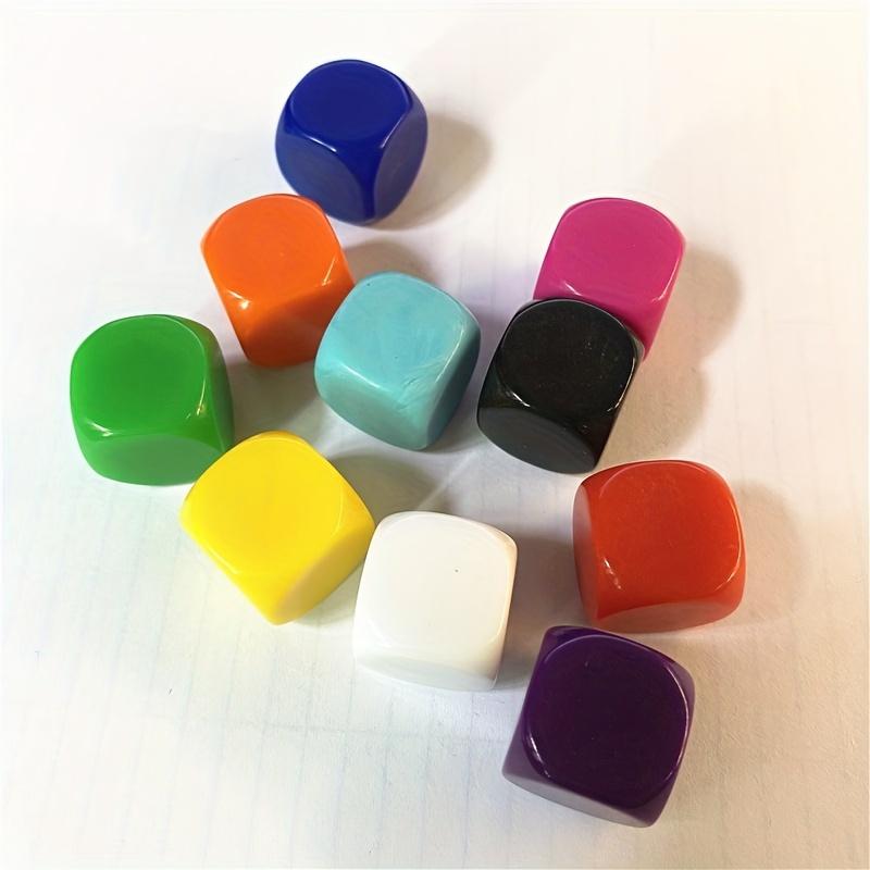 10 Kolorowych 16mm Zaokrąglonych Kości Akrylowych - Idealne do Rękodzieła DIY, Lekcji Matematyki i Gier Planszowych!