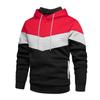Men's Casual Patchwork Color Hooded Sweatshirt