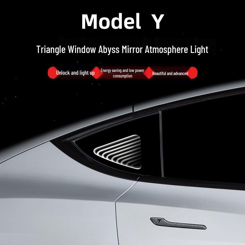 ModelY 21-23 Triangle Window Ambient Mirror Light Mod