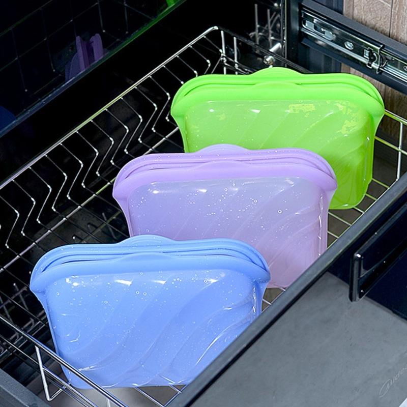 Durable Silicone Food Containers For Meal Preps Freezer Microwave Safe Lunch Bags Kitchen Essential