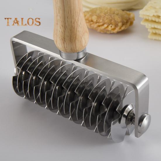 Stalowa kratka do ciasta na pizzę z drewnianym uchwytem, do robienia wzorów siatki na ciasteczka, ciasta, torty