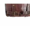 Leather Pouch Motorcycle Side Saddlebags Saddle Panniers 3 Bag Brown 2 + 1 Bags