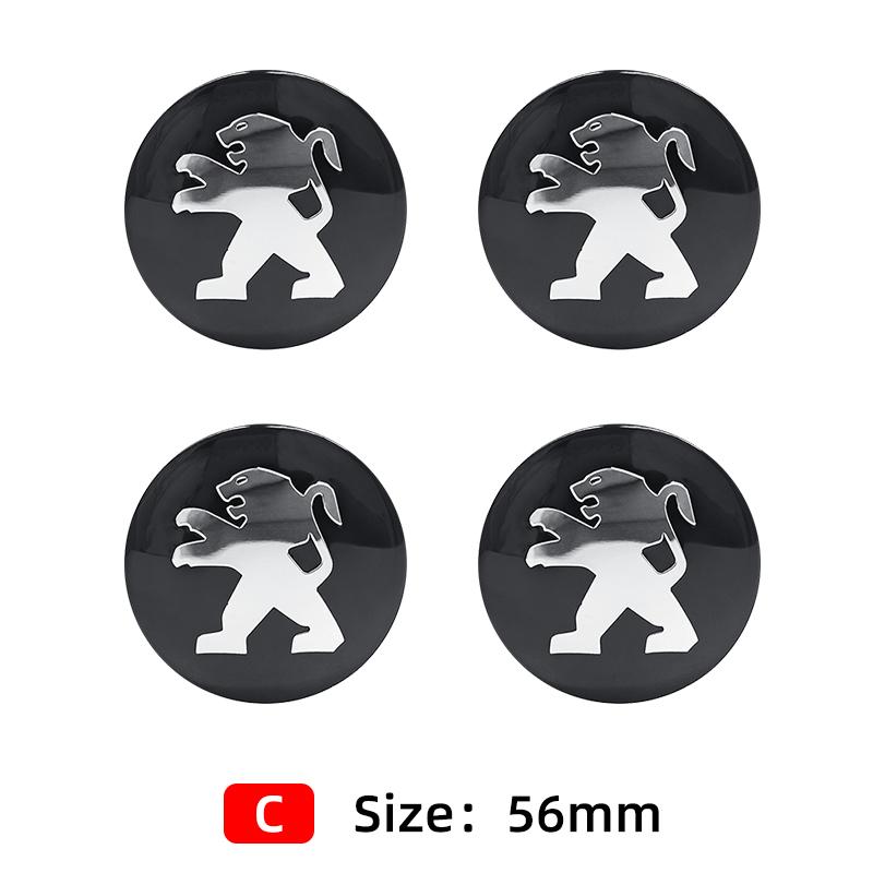 4pcs 56mm 60mm 65mm Car Wheel Center Hub Cap Badge Emblem Sticker For Peugeot GT 3008 4007 5008 2008 508 507 407 308 207 208 107