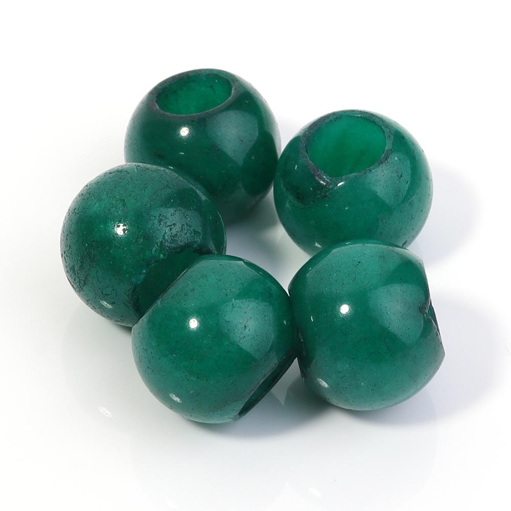 5pcs/lot Natural Stone Big Hole Beads Agate Jade Tiger Eye Turquoise Loose Beads For DIY Handmade Bracelet Earrings Accessories
