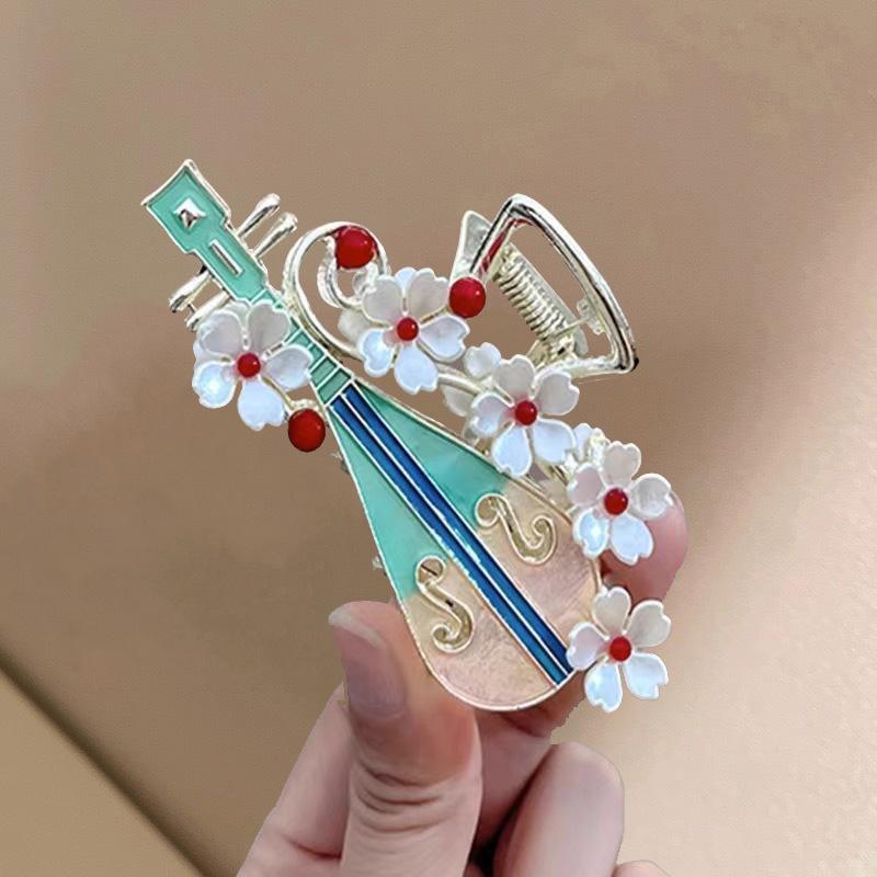 Fashion Bow Pearl Rhinestone Flower Grab Clip Temperament Half Tie Hairpin Disc Hair Shark Clip