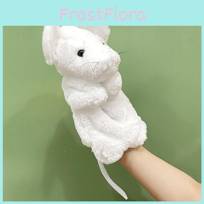 Cartoon Cute White Gray Mouse Yellow Cat Plush Puppet For Children Role Playing
