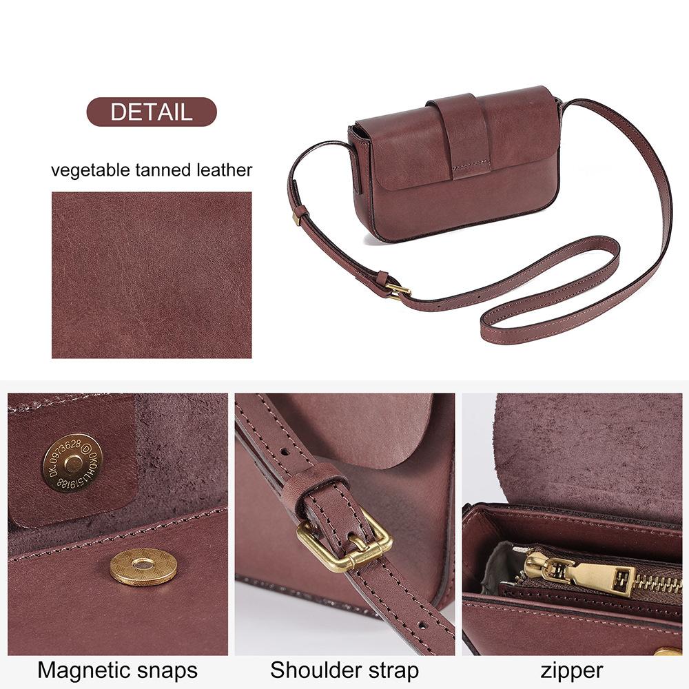 JOGUJOS vegetable tanned leather women's bag commuter fashion small square bag high-end leather shoulder bag messenger bag bag