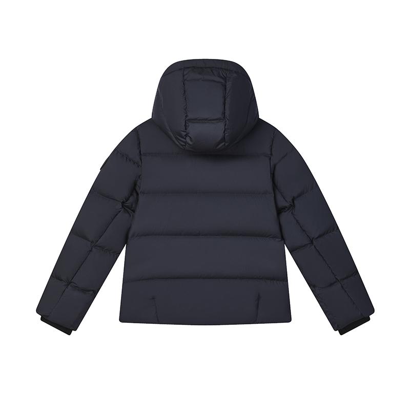 Fila Fleece Casual Warm Hooded Down Jacket Women Outerwear Legendary-Blue F11W448901FNV