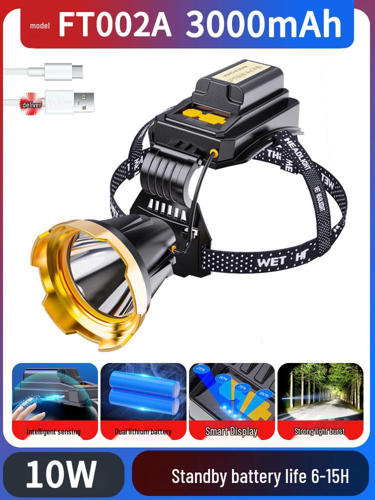 Rechargeable Waterproof High-Brightness Headlamp with Long-Range and Ultra-Long Battery Life for Outdoor Night Fishing