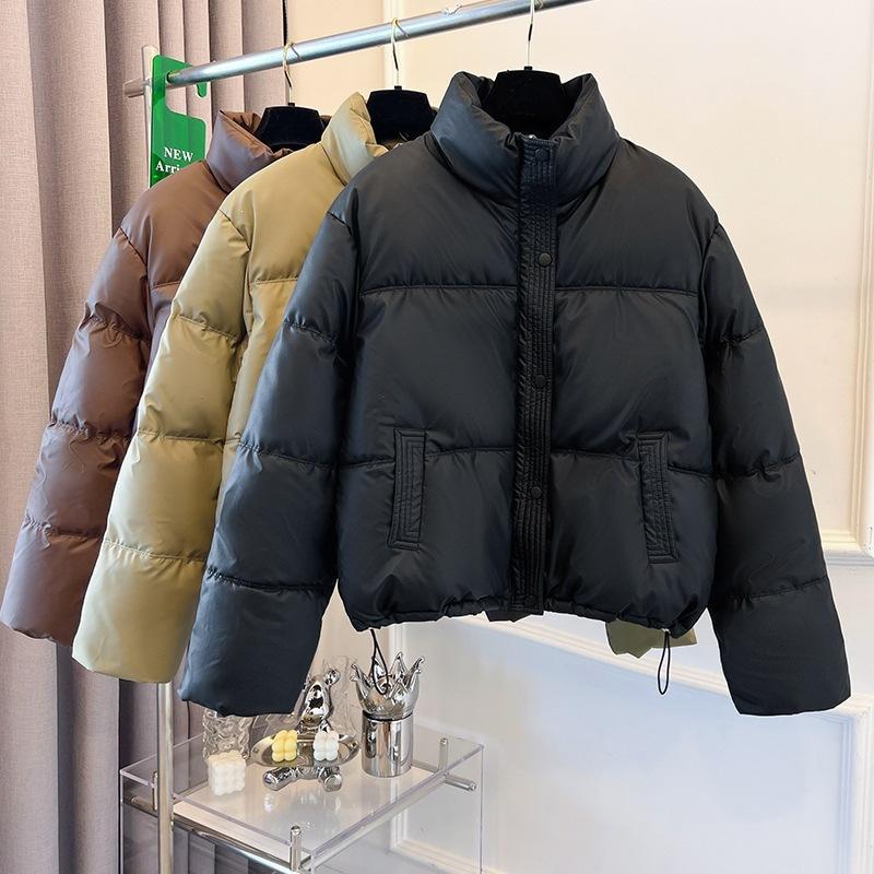 Winter new ebay fashion stand-up collar temperament short drawstring warm cotton-padded clothes Korean small cotton-padded jacket