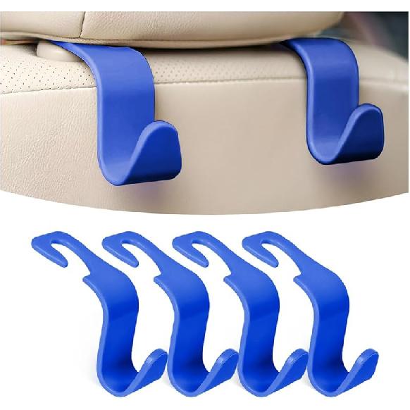 Car Seat Headrest Hook, 4 Pack Auto Seat Hanger Storage Organizer For Purse Handbag Coats Grocery Bags, Automotive Interior Accessories, Universal