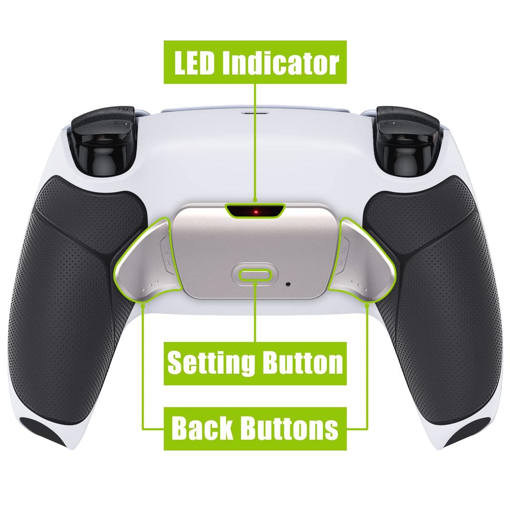 Controller not eXtremeRate RISE V3 Metal Back Paddle Remap Kit for PS5 Controllers and Includes Upgrade Board with White Redesigned Back Case and
