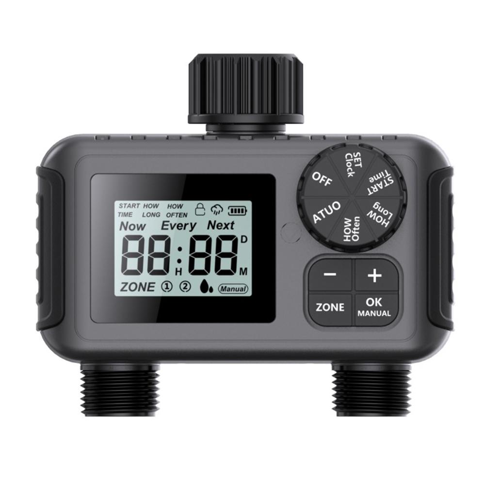 Automatic Irrigation Watering Timer LCD Display Irrigation Controller Programmable Sprinkler Rain Delay for Garden Lawn Pool