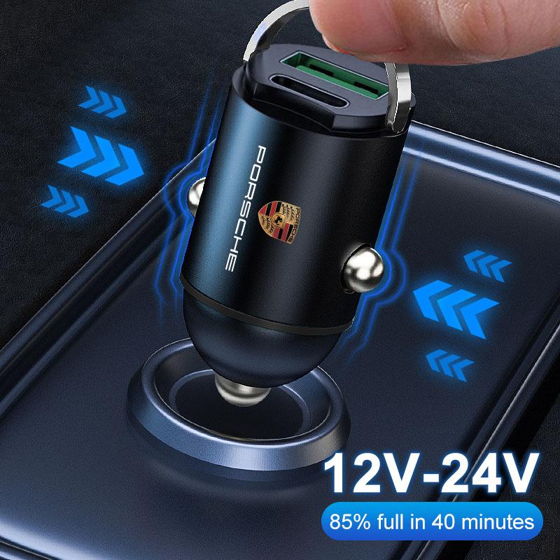 Micro Car Quick Charger Vehicle Cigarette Lighter Convert Plug Car Accessories For Porsche Cayenne Macan 911 Gt3 918 928 944 968 Boxster Panamera