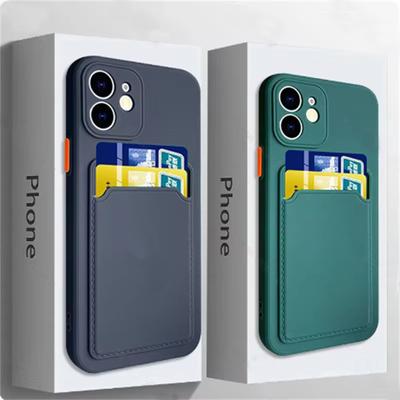 Luxury Silicone Card Holder Wallet Case For iPhone 15 14 13 12 11 Pro Max Plus Shockproof Phone Case Card Slot Cover Accessories