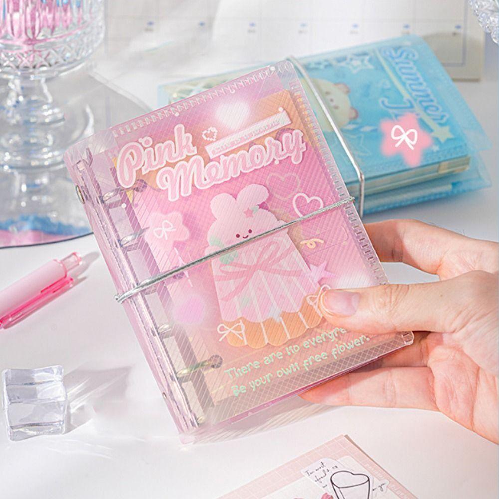 Portable Binder Ring Notebook Frosty Series Diary Book Creative PVC Notebook  Office Use