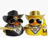 2 Pack Black and Yellow Decorative Figurines for Home Decor and Tabletop Display