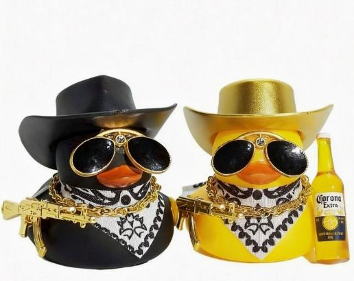 2 Pack Black and Yellow Decorative Figurines for Home Decor and Tabletop Display