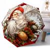 Weihnachts-Outdoor-Automatikschirm Kompakt 8-Rippen Gewicht Gewicht Ganzjahresnutzung Lebhaftes Muster Schirm