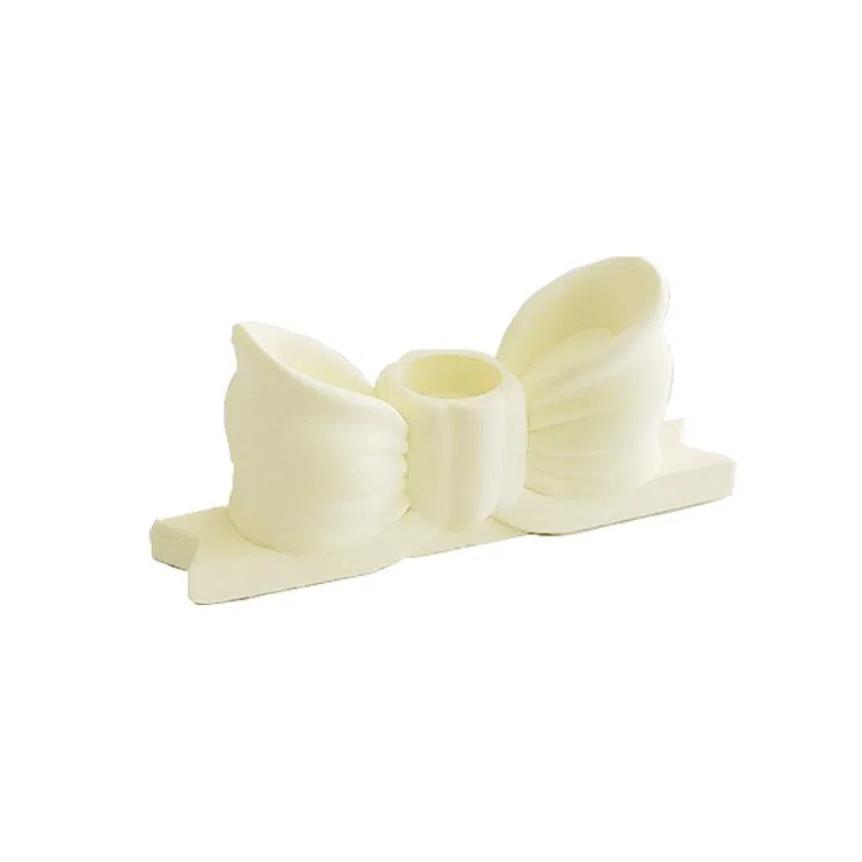Ins Style Long Candle Candlestick Bow Shaped Mini Candle Stands Creative Bow Candle Holder