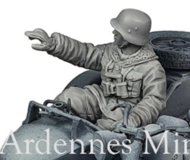 

Ardennes Miniatures 1/35 Немецкий солдат с коляской времен Второй мировой войны (для Italeri BMW R75) Смоляной набор AR35093 (Человек)